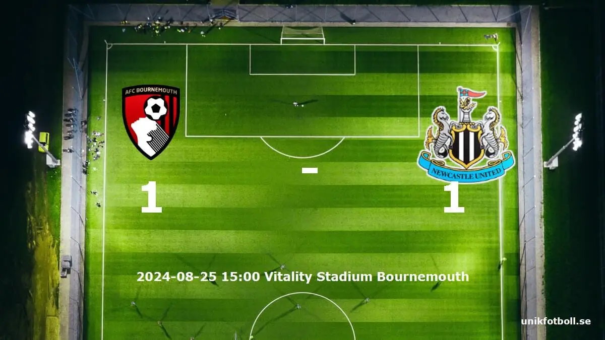 Bournemouth mot Newcastle United tidslinje och laguppställning