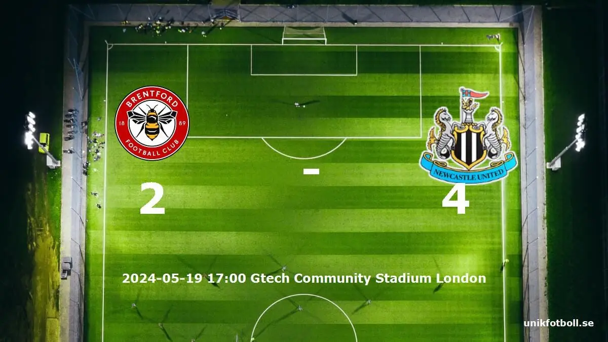 Brentford mot Newcastle United tidslinje och laguppställning