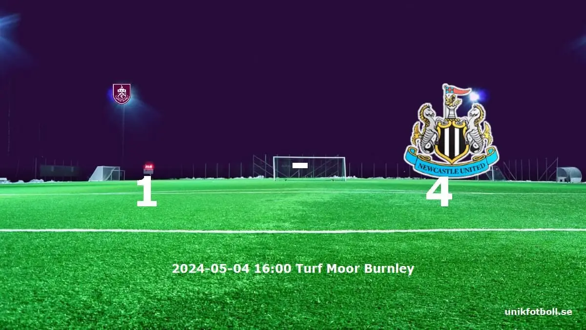 Burnley mot Newcastle United tidslinje och laguppställning