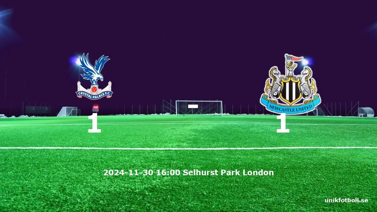 Crystal Palace mot Newcastle United tidslinje och laguppställning