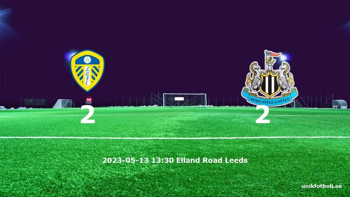 Leeds United mot Newcastle United tidslinje och laguppställning