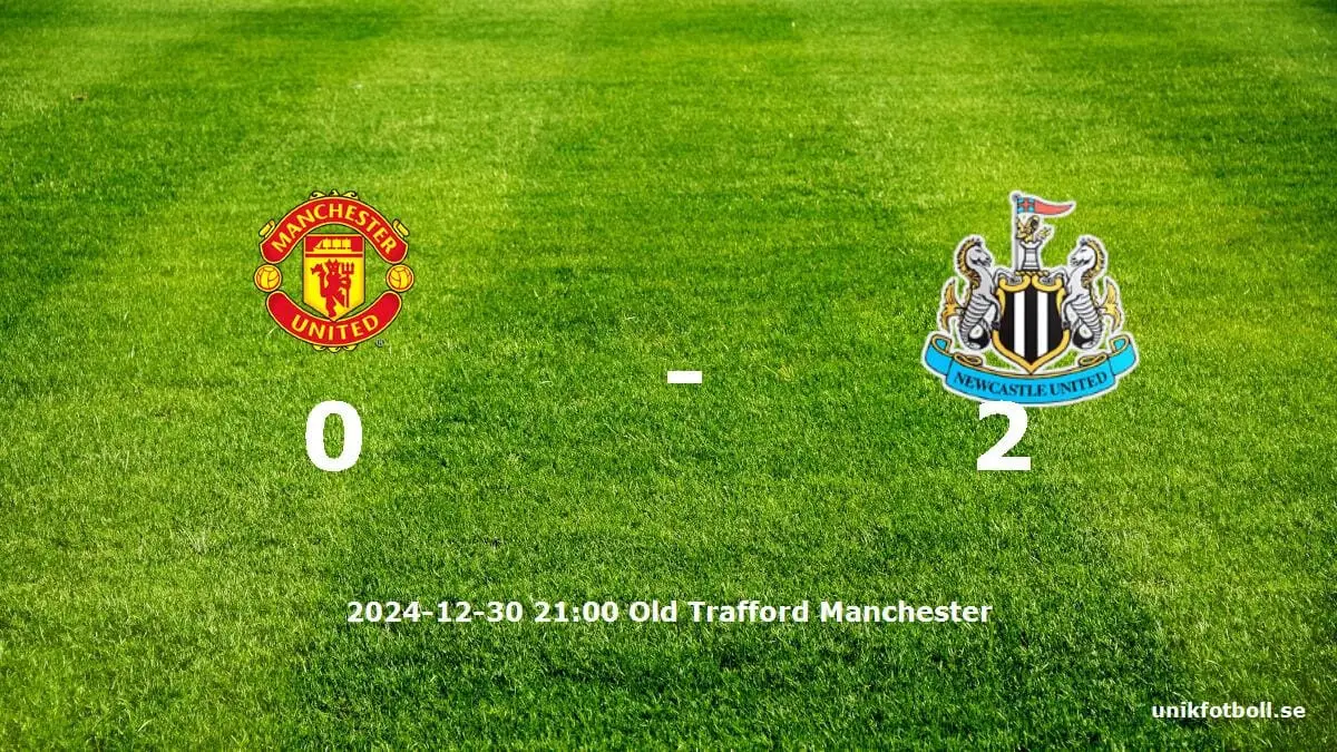 Manchester United mot Newcastle United tidslinje och laguppställning