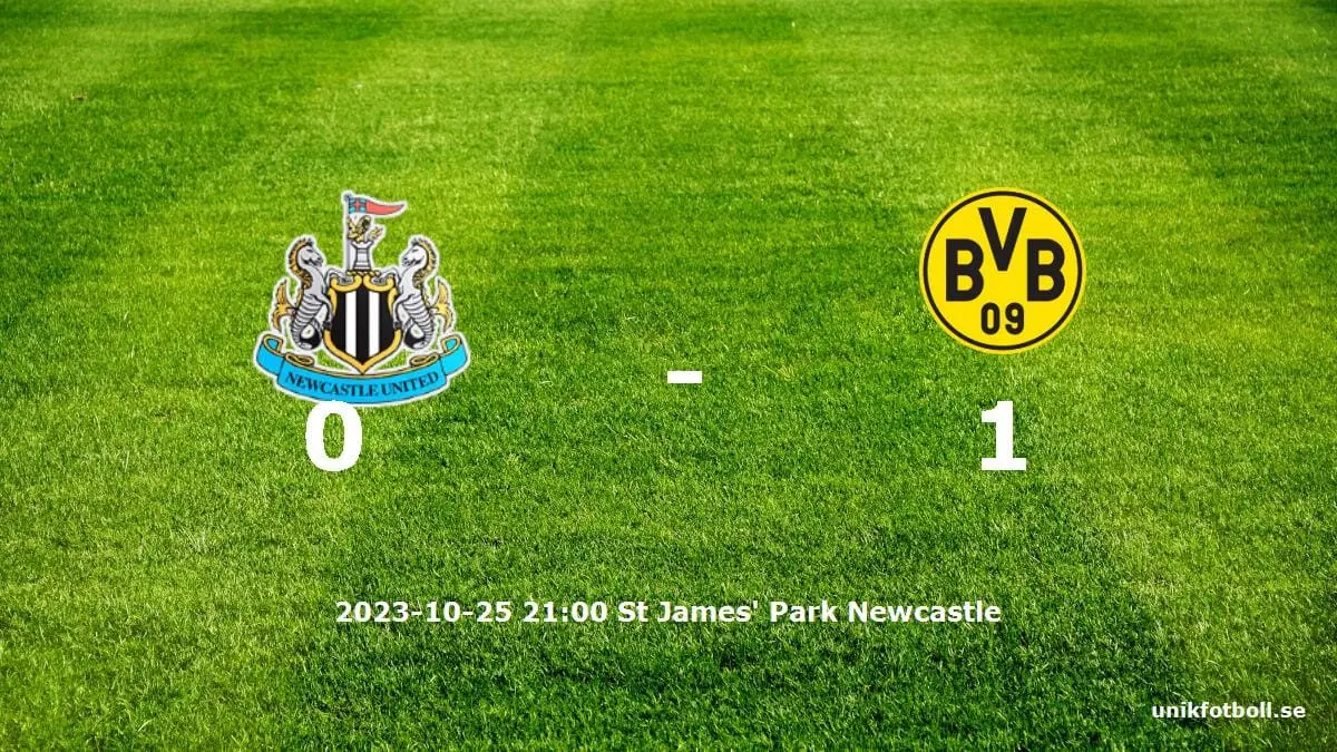 Newcastle United mot Borussia Dortmund tidslinje och laguppställning