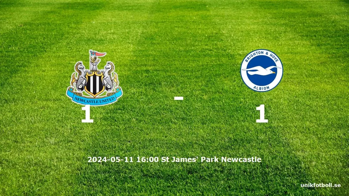 Newcastle United mot Brighton & Hove Albion tidslinje och laguppställning