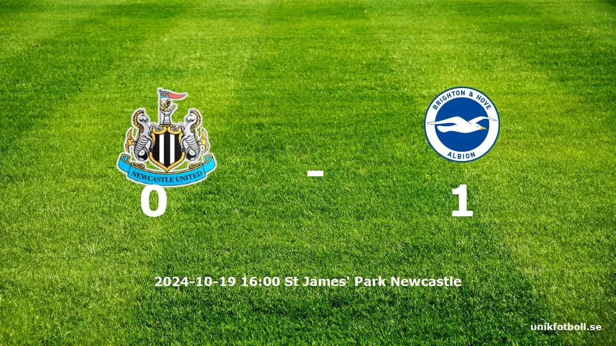 Newcastle United mot Brighton & Hove Albion tidslinje och laguppställning