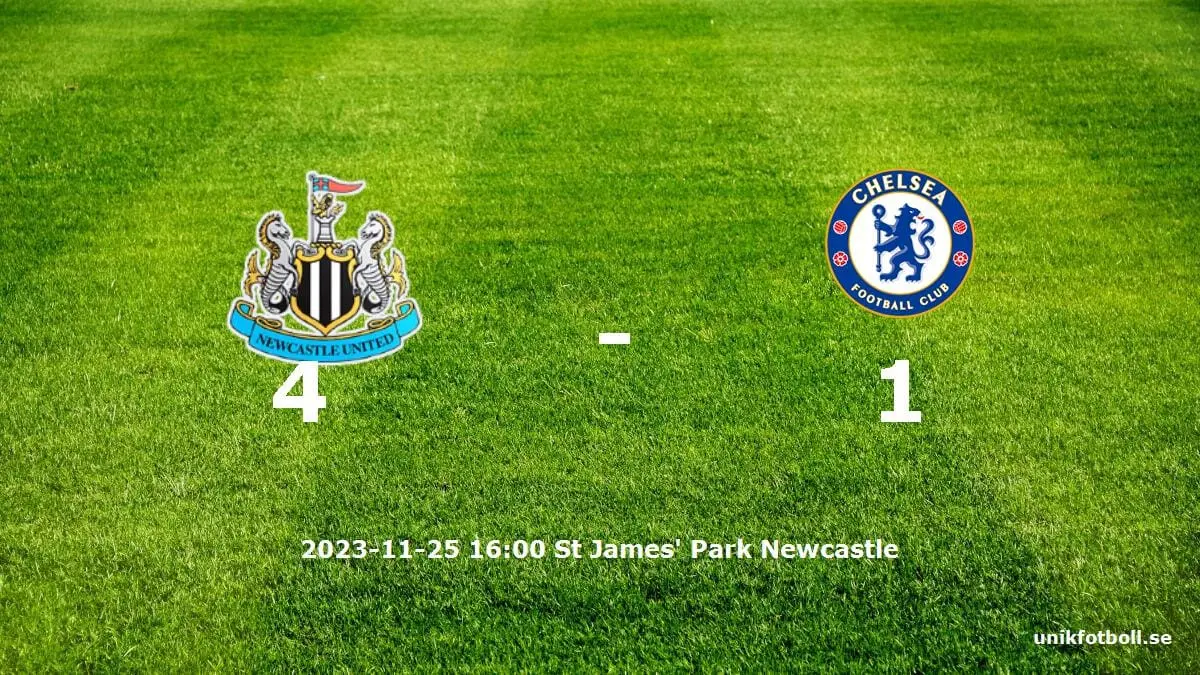 Newcastle United mot Chelsea tidslinje och laguppställning
