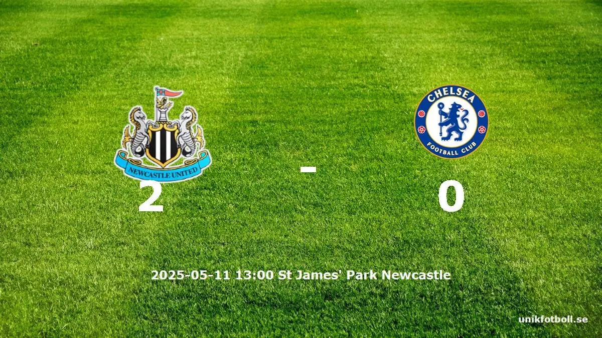 Newcastle United mot Chelsea tidslinje och laguppställning
