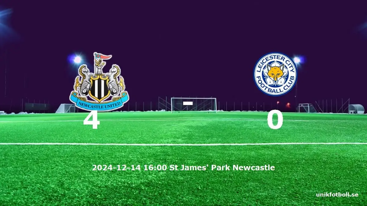 Newcastle United mot Leicester City tidslinje och laguppställning