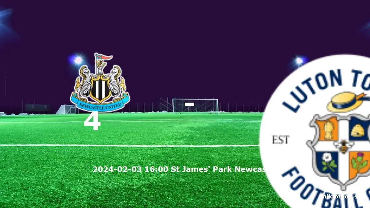 Newcastle United mot Luton Town tidslinje och laguppställning