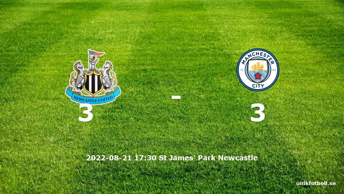 Newcastle United mot Manchester City tidslinje och laguppställning
