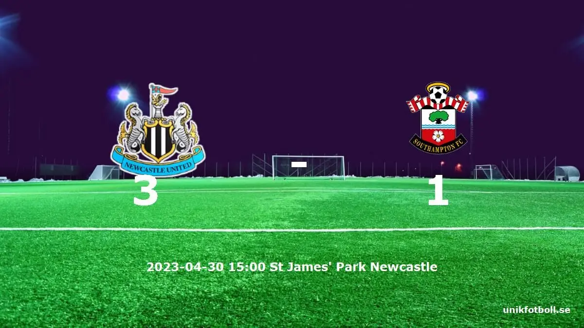 Newcastle United mot Southampton tidslinje och laguppställning