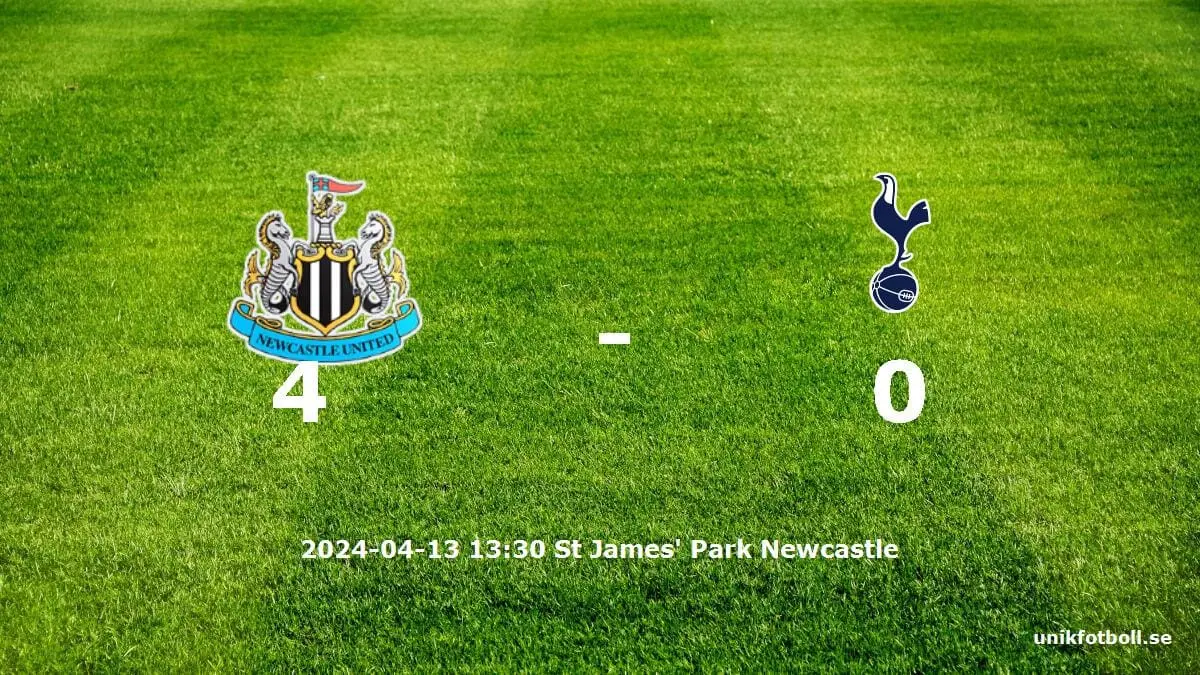 Newcastle United mot Tottenham Hotspur tidslinje och laguppställning