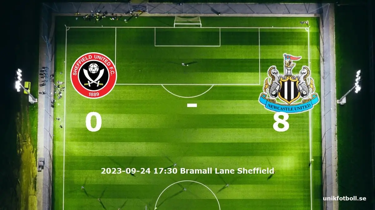 Sheffield United mot Newcastle United tidslinje och laguppställning