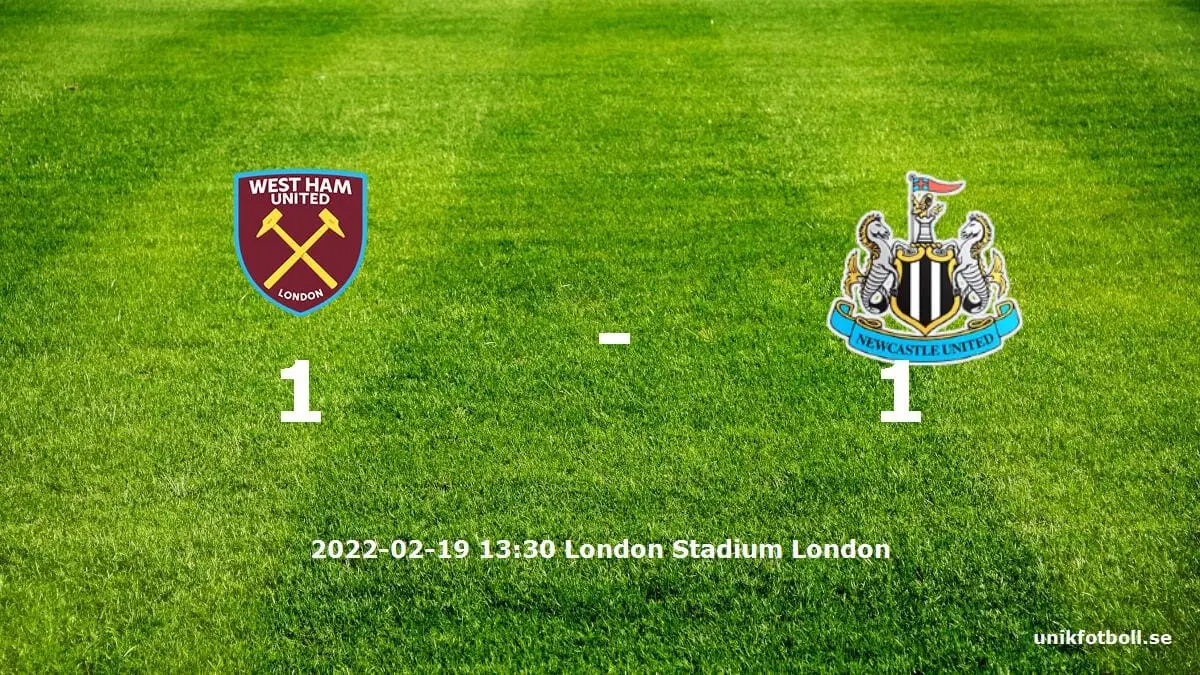 West Ham United mot Newcastle United tidslinje och laguppställning